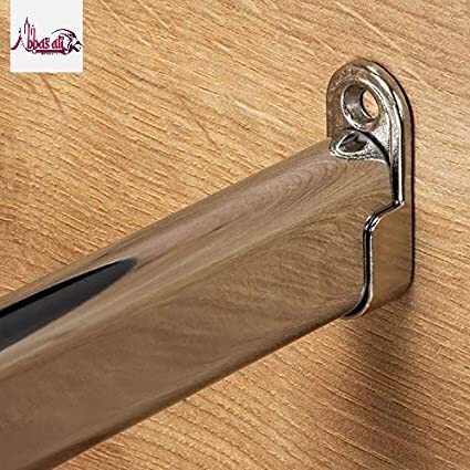 ABBASALI 95 Cm Wardrobe bar   Clothes Rod - Closet and Cupboard Organizer   Chromed Steel with Fittings - Easy Installation   Rail Coat Rack Wall or Clothes Rail - Pack of 6