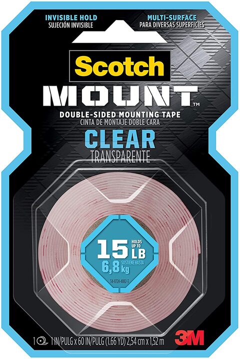 Scotch Clear Mounting Tape, 1 in. x 60 in.