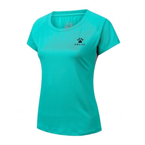 Kelme Women Running T-shirt (Neon Mint Green/Gray) - Size 2XS.