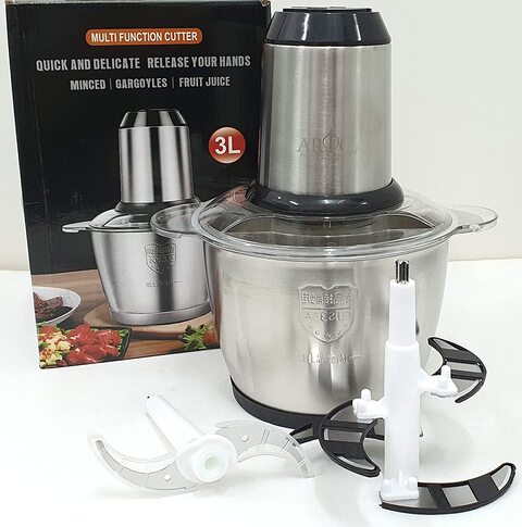 Artc Food Chopper Electric Meat Grinder Machine, Mini Food Processor 3L Grinder With 1 Year Warranty (Stainless Steel)