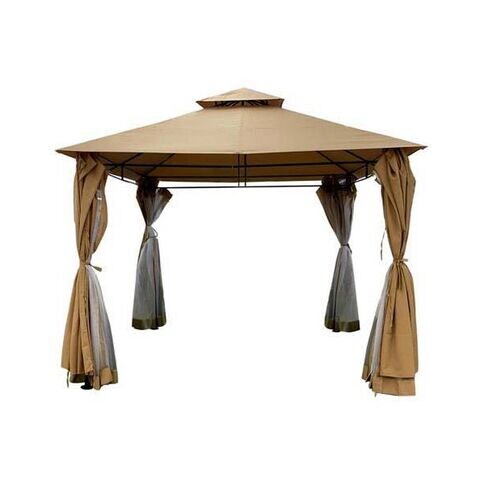 Paradiso Gazebo With Net Brown 3m