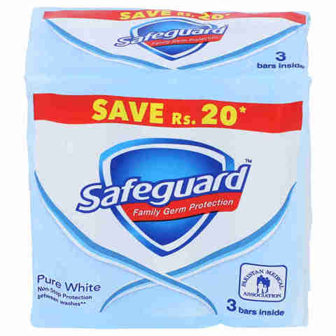 Safeguard Pure White 3 Bar Inside 3 x 95g