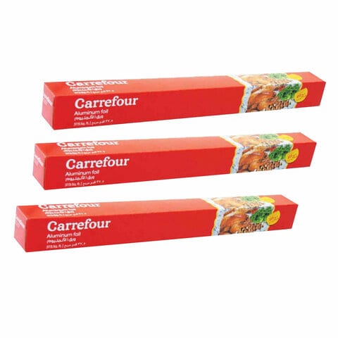 Buy Carrefour Aluminum Foil Silver 3 PCS in UAE