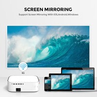 Wownect Android Projector [500ANSI Lumens/Screen Size 220 inch]Native 1080P FULL HD Android 9.0 TV Download Apps Bluetooth Wifi Projector 4K Supports Home Theater Outdoor Video Projectors - White