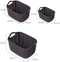 Aiwanto Rattan collection basket plastic desktop collection basket hollow Kitchen Basket sundries storage box Bathroom Bath Basket(3pcs)
