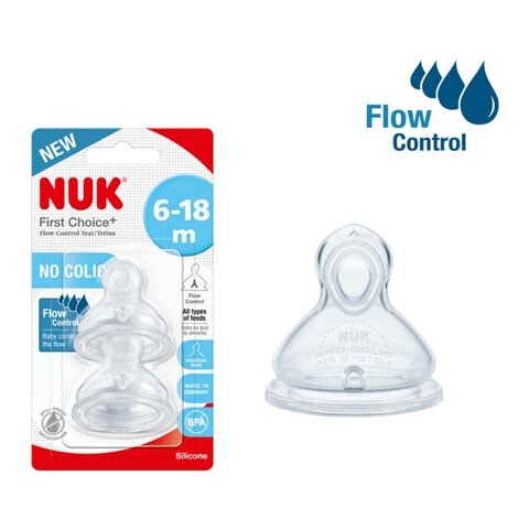 Tétine NUK First Choice Plus Flow Control en silicone