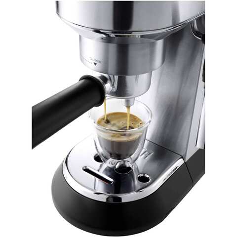 De&#39;Longhi Dedica Pump Espresso Manual Coffee Machine - 1350 Watts, Cappuccino, Latte Macchiato With Milk Frother, Thermo Block Heating System For Accurate Temperature, Easy To Clean, EC685.M (Metal)