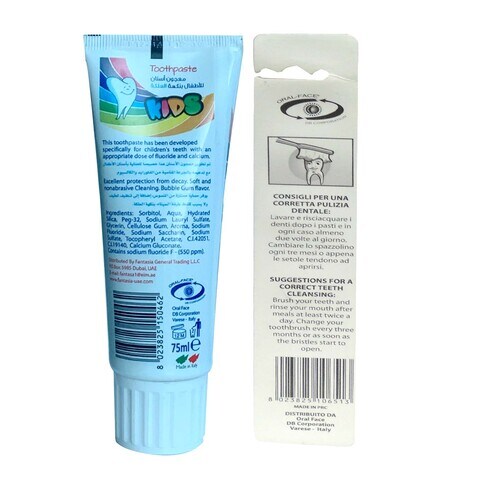 Oral Face Kids ToothPaste Bubble Gum 75ml + Brush