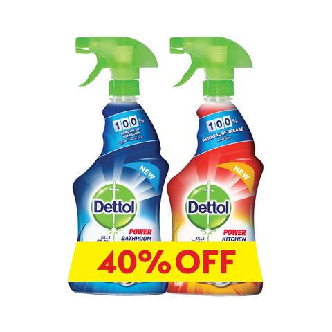 Buy Dettol Kitchen Cleaner Trigger - 500ml + Bathroom Cleaner Trigger ...