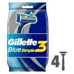 Buy Gillette Blue Simple 3 Men Disposable Razors - 4 Count in Egypt