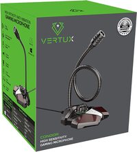 Vertux Gaming Microphone, High Sensitivity USB Mic, Volume Rocker, USB Microphone For Laptops, Pc, Mac, On/Off Button, Flexible Microphone, One-Touch Mute Button, Noise Reduction Filter- Black