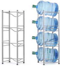 Generic Water Bottle Holder 4-Tier Cooler Jug Rack, 5 Gallon Water Bottle Storage Rack Detachable Heavy Duty Chrome Water Bottle Cabby Rack Caddy Carrier With Holder, (Mix Color)