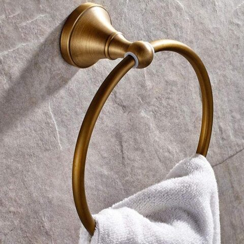 Vintage Brass Towel Rack With Hands Holding Bar