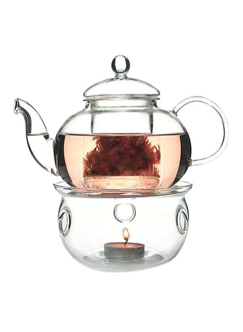Sanbo-Glass Teapot With Burner Set Clear 30x30x30centimeter