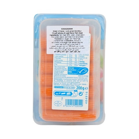 Carrefour Surimi Wild Fish Sticks Crab Flavor 12pcs, 200g