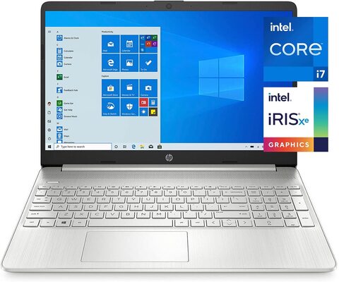 HP 15 DY Laptop, 15.6&quot; 250Nits Display, 11th Gen Core i7-1165G7 Upto 4.7GHz, 16GB RAM, 1TB SSD, Intel Iris Xe Graphics, Webcam, English Keyboard, Windows 10, Silver