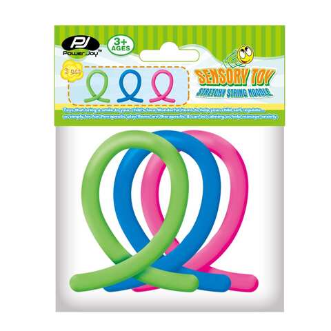 Power Joy Stretchy String Noodle Sensory Toy Multicolour Pack of 3