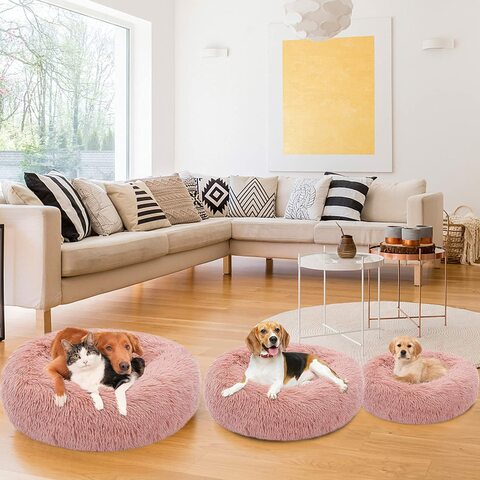 Large plush hot sale dog bed