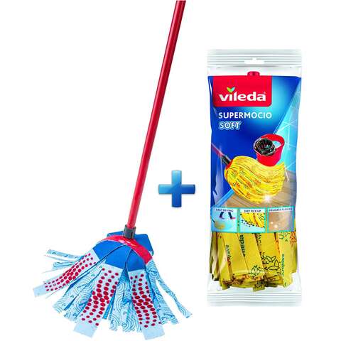 Vileda AttrActive Plus Dust Mop System Floor Cleaning Refill Pack of 12