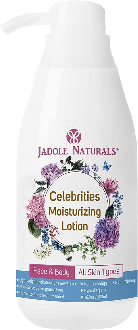 Jadole Naturals Celebrities Body Lotion Long Lasting 24 Hour Hydrating Moisturizer For All Skin Types, Nourishing For Sensitive Skin Non-Greasy Dermatologist Recommended 500 ml