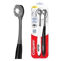 Colgate FoamSoft Charcoal Super Dense Thin Soft Bristle Toothbrush Assorted Colours 2 PCS