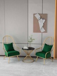 Yulan Modern Luxury Iron Golden Metal Living Room Table &amp; Chair Set for Bar Dresser Coffee Leisure Balcony Hallway (C) 503
