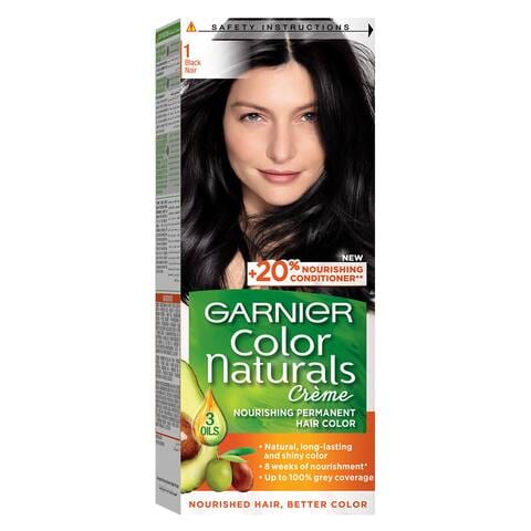 Buy Garnier Colour Naturals Cream Nourishing Permanent Hair Colour 1 Black  110ml Online - Shop Beauty & Personal Care on Carrefour UAE