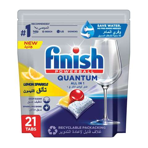 Buy Finish Powerball Quantum All In 1 Lemon Sparkle Dishwasher