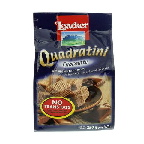 Loacker Quadratini Chocolate Bite Size Wafer Cookies 250g