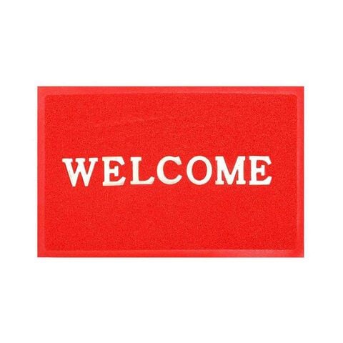 Welcome Design Door Mat Red 40x60cm