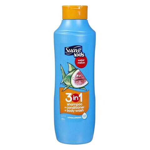 Suave Kids Water Melon 3-In-1 Shampoo Plus Conditioner And Bodywash 665ML Blue
