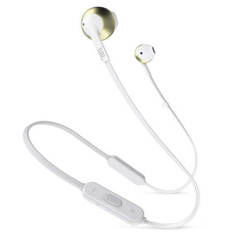 JBL Tune 205BT Wireless In-Ear Headphones with  Deep Powerful Pure Bass and 6H Battery White/Go