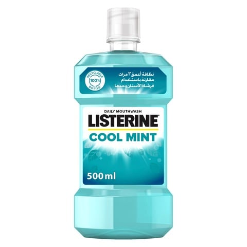 Listerine Cool Mint Daily Mouthwash Mint Flavour Blue 500ml