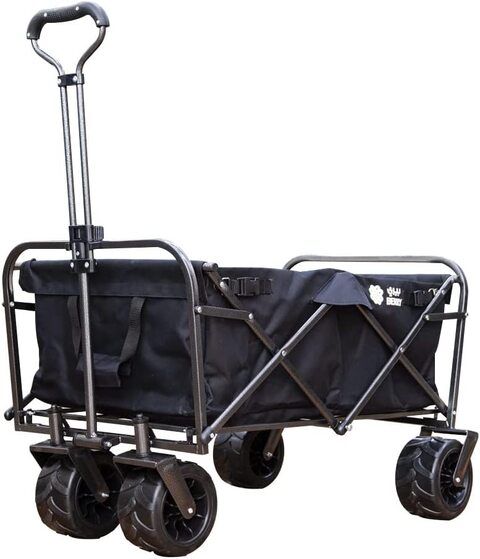 4 Wheels Folding Wagon Cart Outdoor Hand Truck Trolley Cart