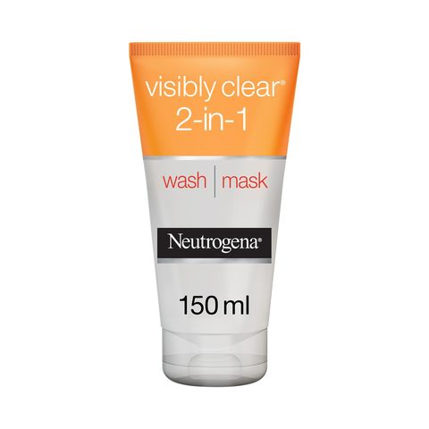 Nutrogena Visibily Clear Oil Free Clear And Protect 2-In-1 Face Wash And Mask 150ml
