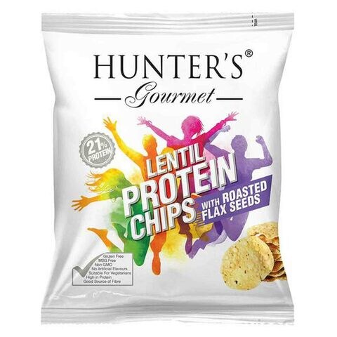 Hunters Gourmet Lentil Protein Chips With Roasted Flax Seeds 25g