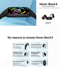 Honor Band 6 Smart Wristband 1st Full Screen 1.47&quot; AMOLED Color Touchscreen
