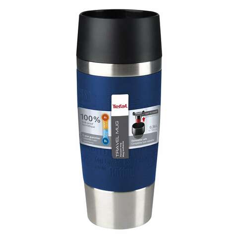 Tefal Travel Mug K3082114 Navy Blue And Silver 360ml