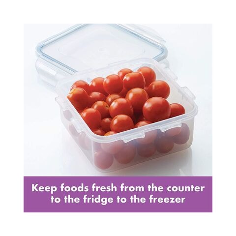 Lock &amp; Lock Classic Square Food Container Clear/Blue 600ml