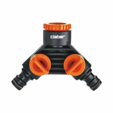 Claber RainJet Double Tap Connector 91045 Black