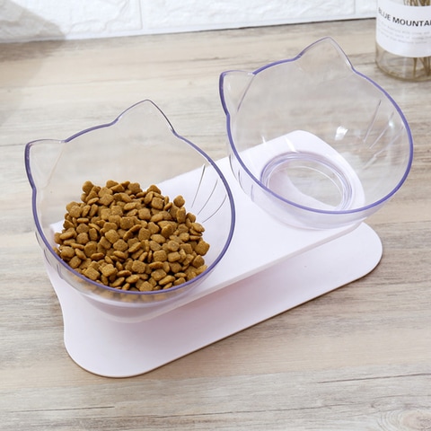 اشتري Generic-New Pet Antiskid Double Bowls With Raised Stand Pet Food And Water Bowl Perfect For Cats And Small Dogs Supplies في الامارات