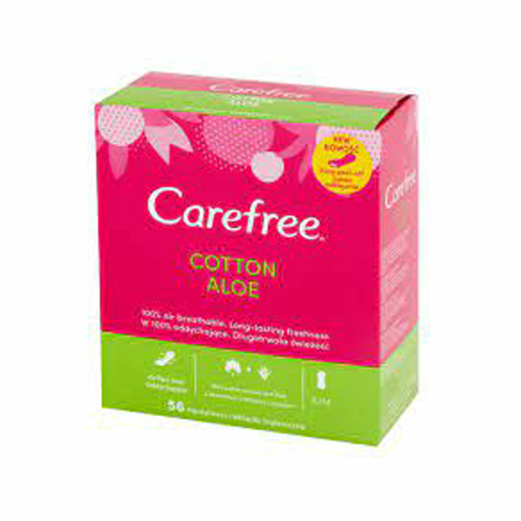 Carefree Panty Liners Large Aloe Pack Of 48