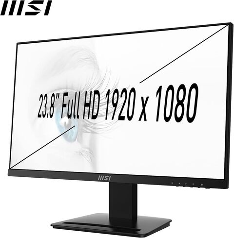 MSI PRO MP243 23.8&quot; Monitor, FHD (1920 x 1080), 75Hz, IPS, 5MS, HDMI, DisplayPort, Speakers, Anti-Glare, Anti-Flicker, Less Blue Light, TUV Certified, VESA, Kensington, Black
