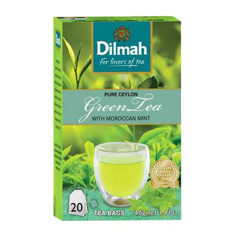اشتري ديلما شاي أخضر بالنعناع المغربي 20 كيس × 2 جرام في السعودية