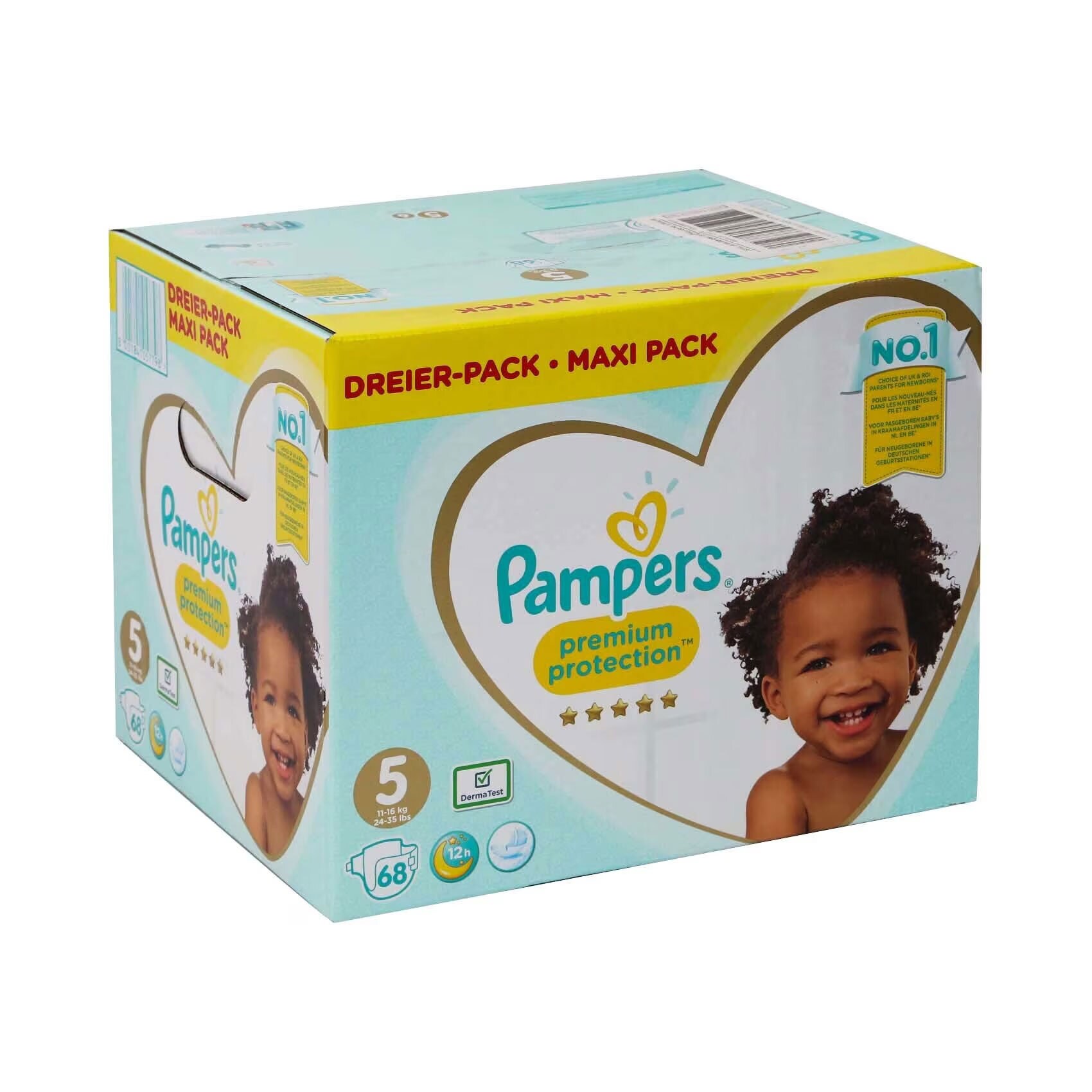 Pampers Baby Dry taille 5-11 à 16kg - 74 pièces
