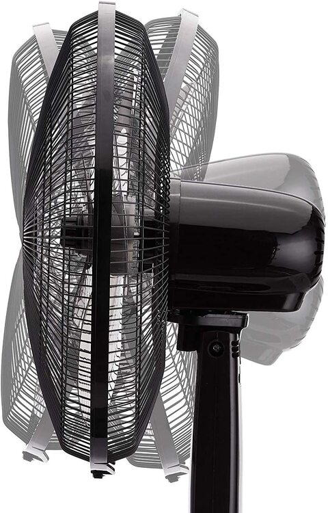 SONASHI SF-8027SR Stand Fan &ndash; [Black] 16 in. Floor Fan with Remote Control, 3 Speed Switch, Auto Wind Flow Function, 5 Transparent Blade Leaf   Electronic Appliance for Home, Workplace