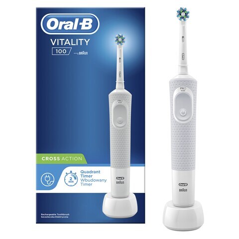 Oral-B Vitality-100 Cross Action Electric Rechargeable Toothbrush D100 White