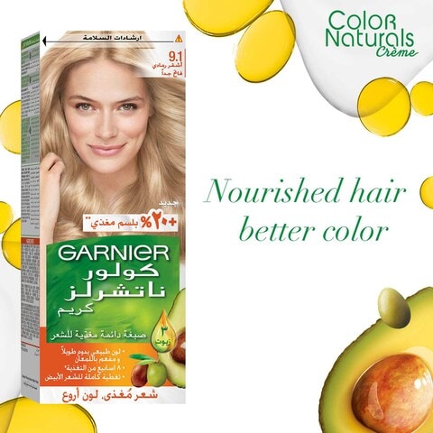 Garnier Color Naturals Creme Nourishing Permanent Hair Colour 9.1 Natural Extra Light Ash Blonde
