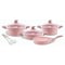 Home Maker Granite Cookware Set Pink And White 9 PCS