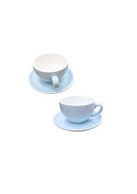 Liying 12Pcs Porcelain Cups And Saucers Set - Sky Blue Colour Tea Set - 200Ml Cup 6Pcs And Saucer 6Pcs Set For Idle Tea, Turkish Coffee, Espresso And Cappuccino